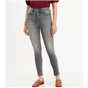 LOFT High Rise Sculpt Jeggings in Light Grey Wash, Size 14, NWT